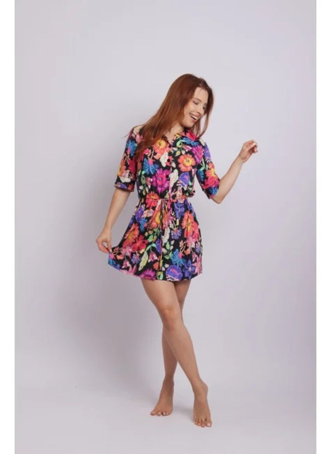 4003 - Saída De Praia Curta Camisão De Malha Fria Dolce - Duna Casual