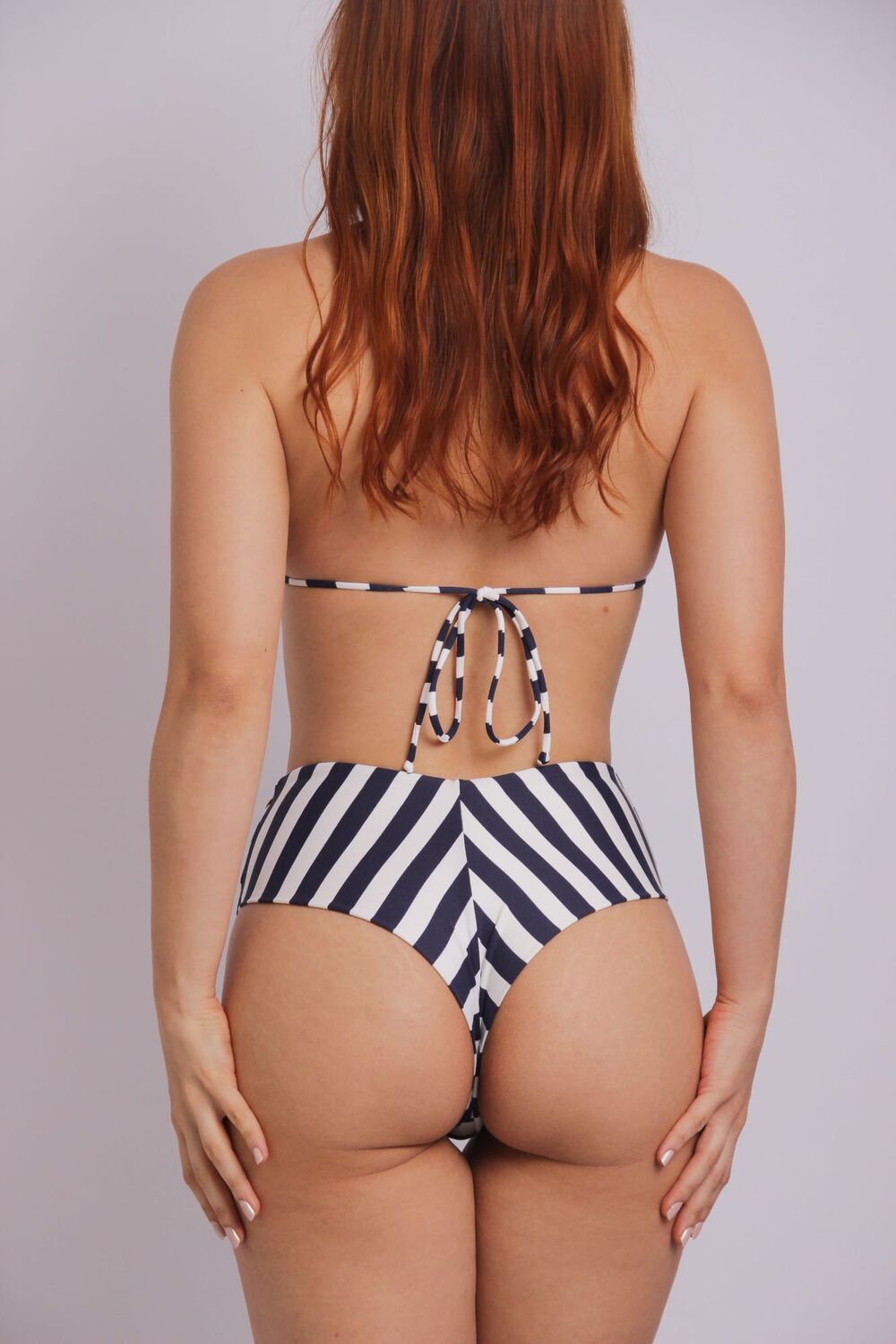 2434 - Calcinha de Biquíni Fio Duplo Lateral Larga Nautico - Duna Casual