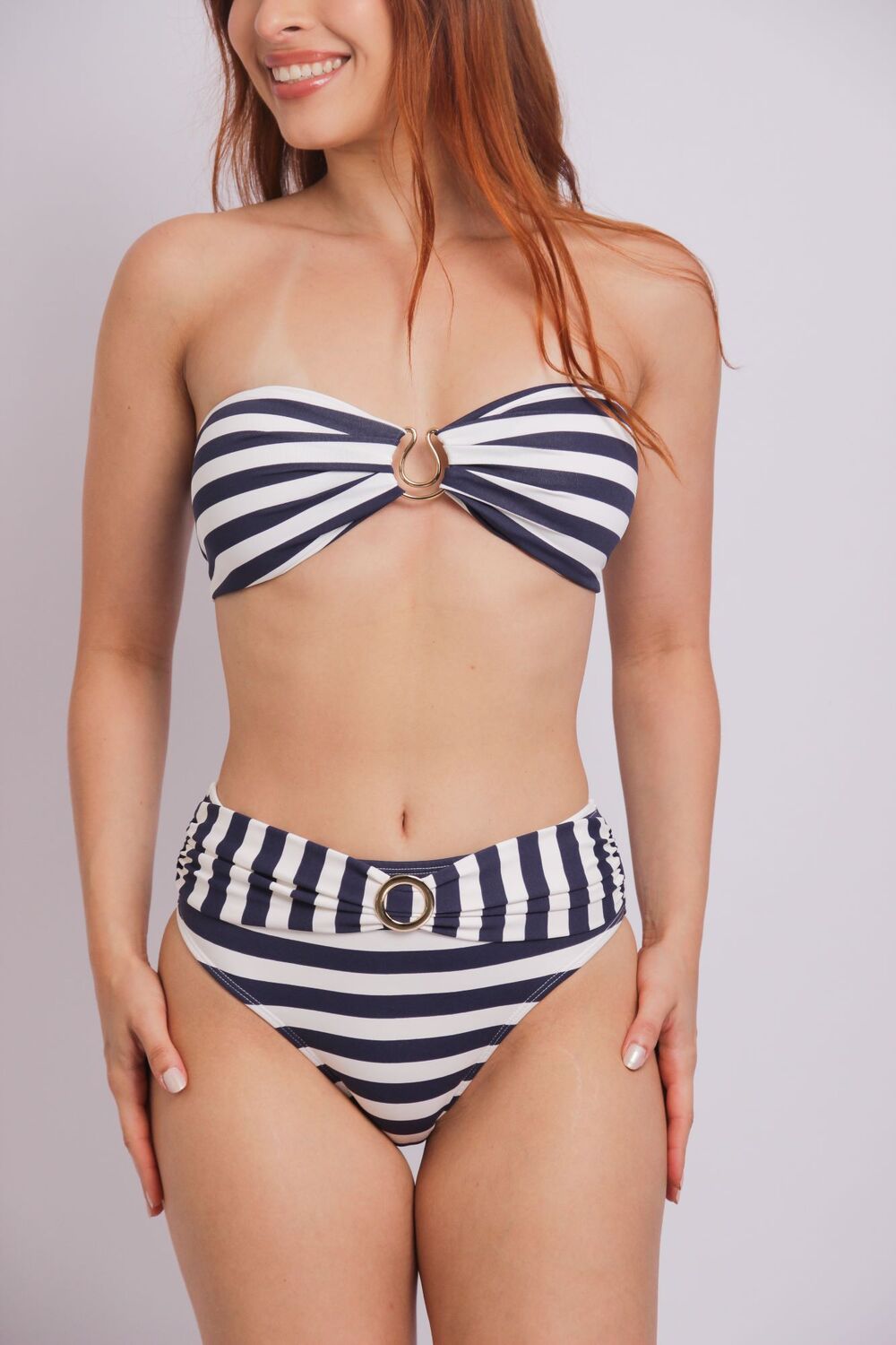 2402 - Calcinha de Biquíni Lateral Larga Faixa e Fivela Nautico - Duna Casual