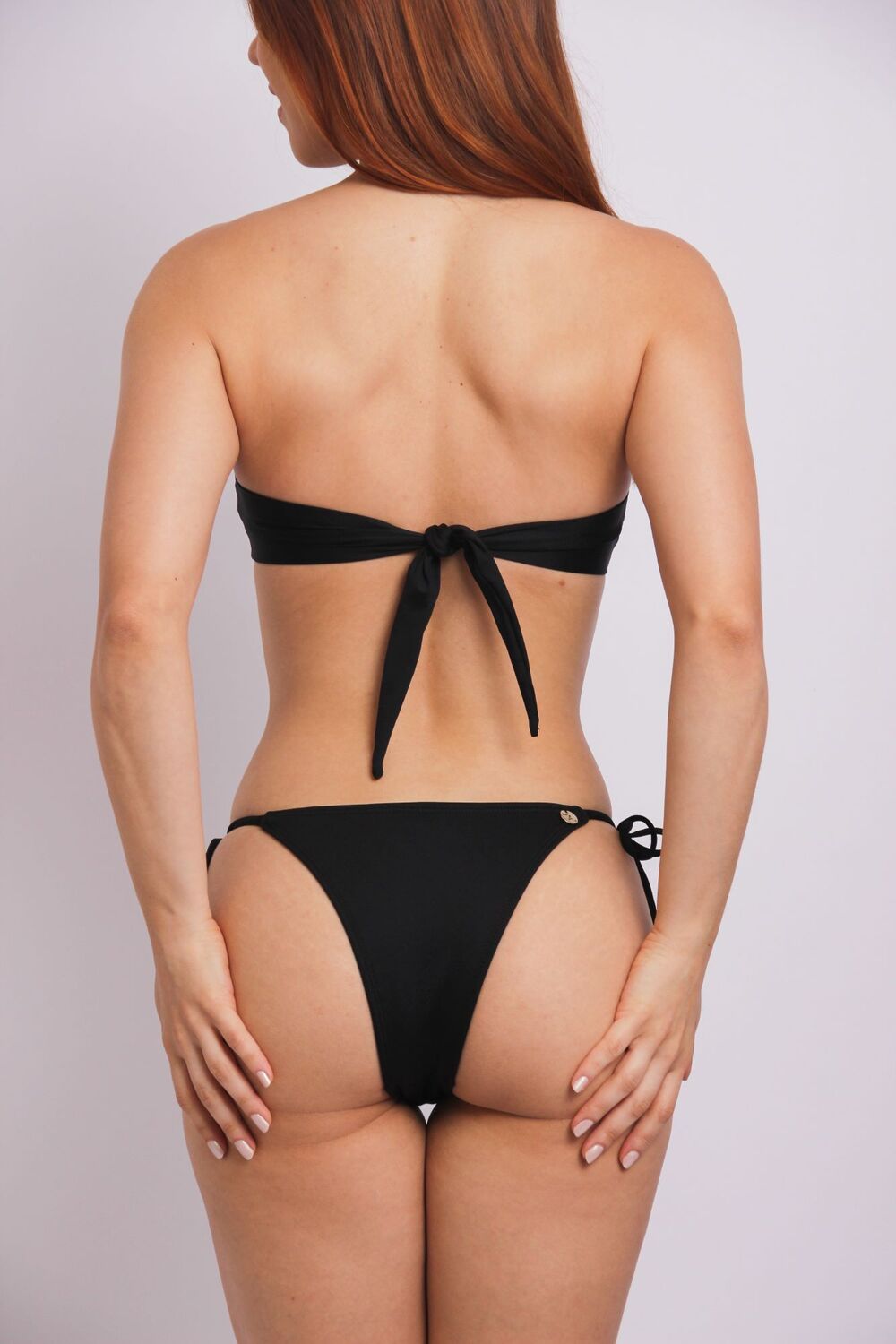 2408 - Calcinha de Biquíni de Amarrar Com Lacinho Fino Preto - Duna Casual