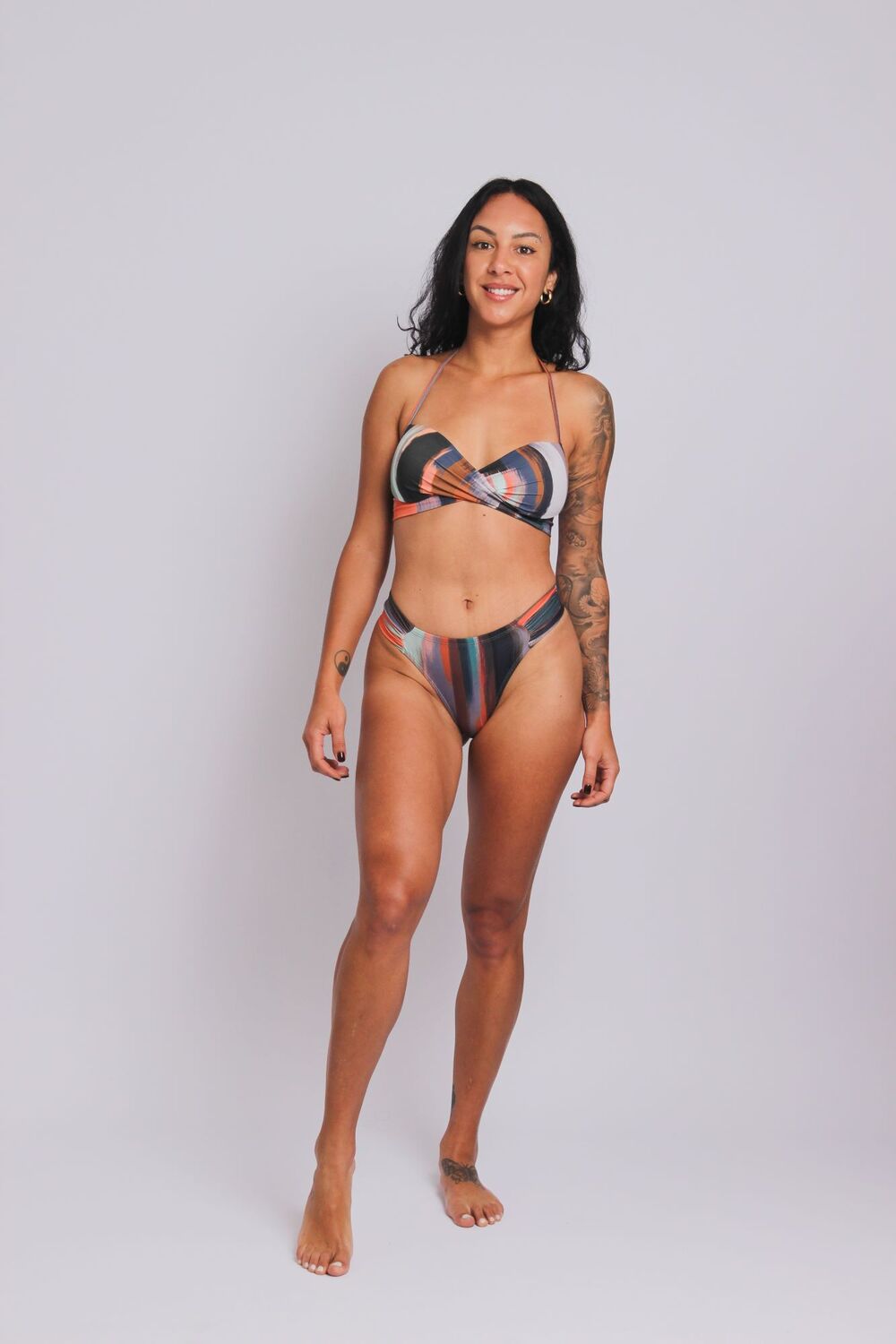 2406 - Calcinha de Biquíni Com Lateral Média Franzida Aurora - Duna Casual