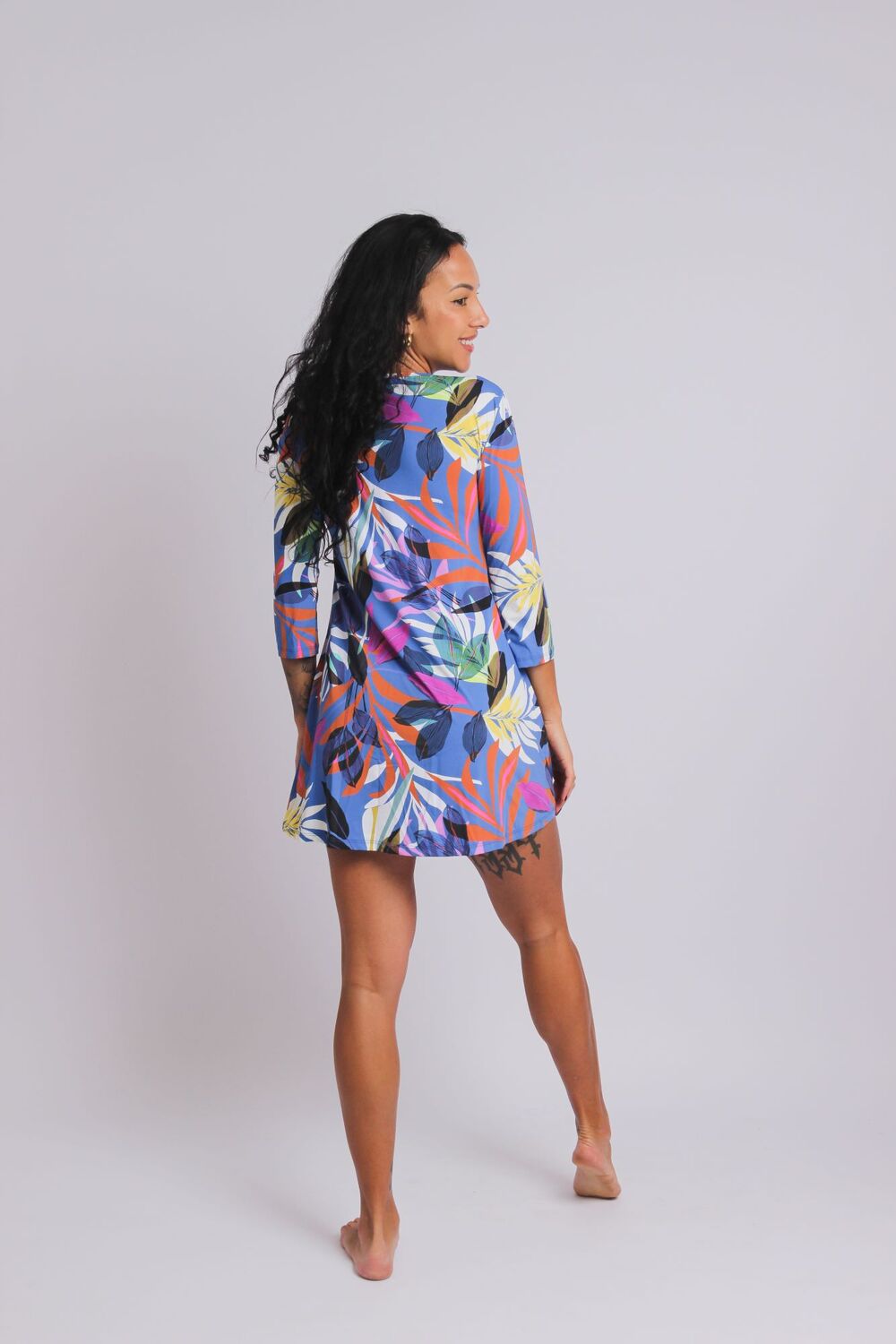 3375 - Saída de Praia Tretti Vestidinho Meia Manga Ceu Santo Amaro - Duna Casual