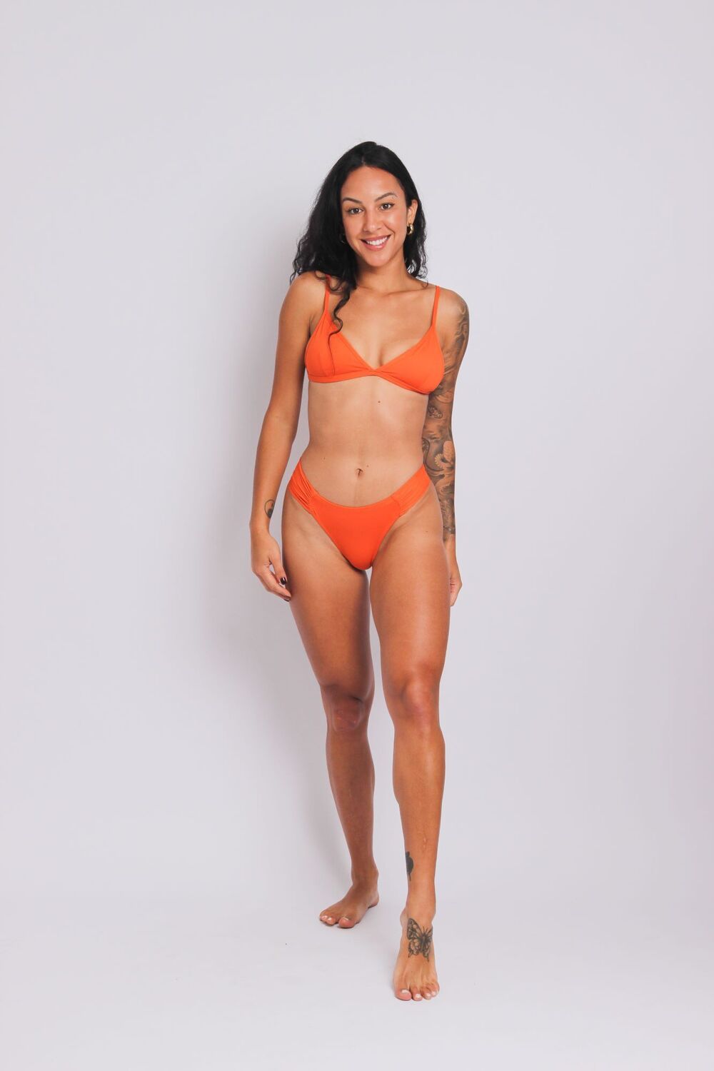 2212 - Top Biquíni Cortininha Fixo Laranja - Duna Casual