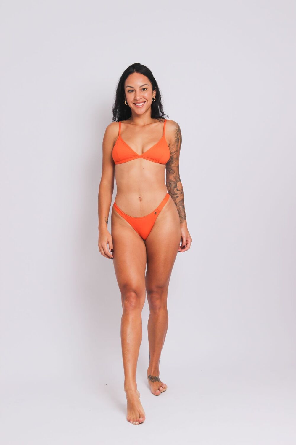 2421 - Calcinha de Biquíni Fio Sem Costura Laranja - Duna Casual