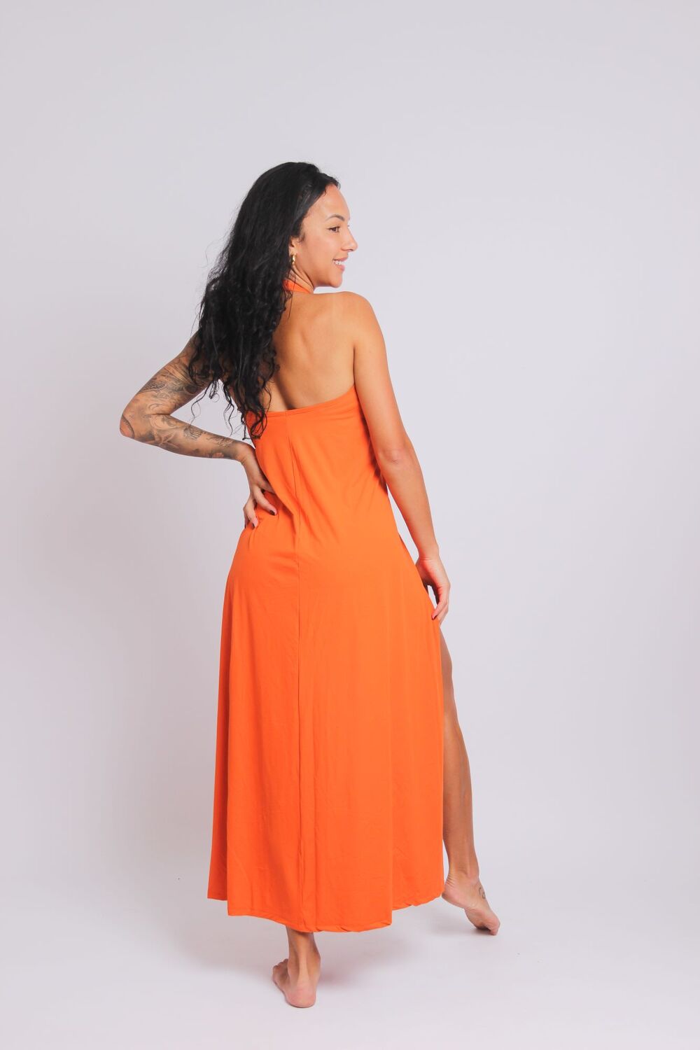 3509 - Saída de Praia Frente Única Com Amarração Laranja - Duna Casual