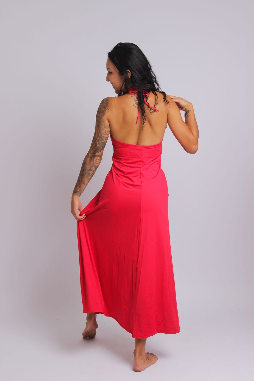 3509 - Saída de Praia Frente Única Com Amarração Vermelho - Duna Casual