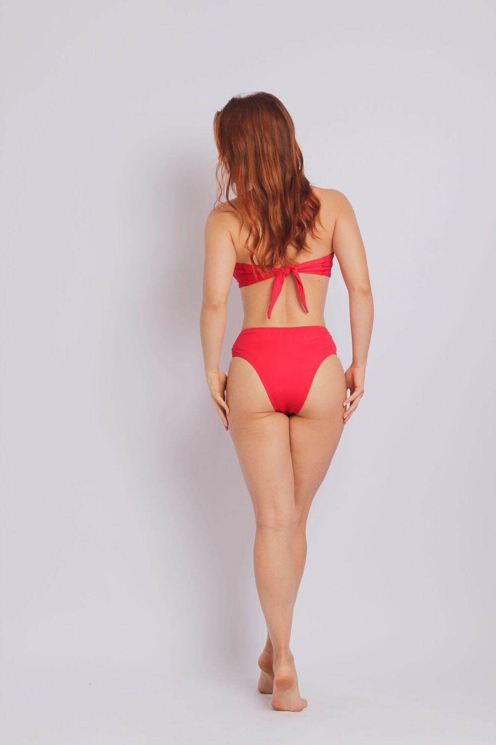 2402 - Calcinha de Biquíni Lateral Larga Faixa e Fivela Vermelho - Duna Casual