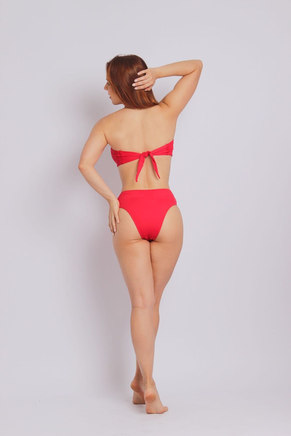 2402 - Calcinha de Biquíni Lateral Larga Faixa e Fivela Vermelho - Duna Casual