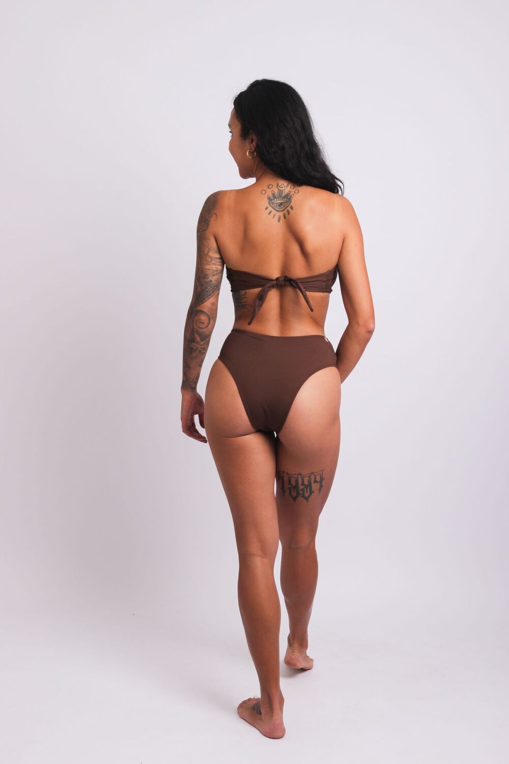 2206 - Top Biquíni Tomara Que Caia Com Metal Marrom - Duna Casual