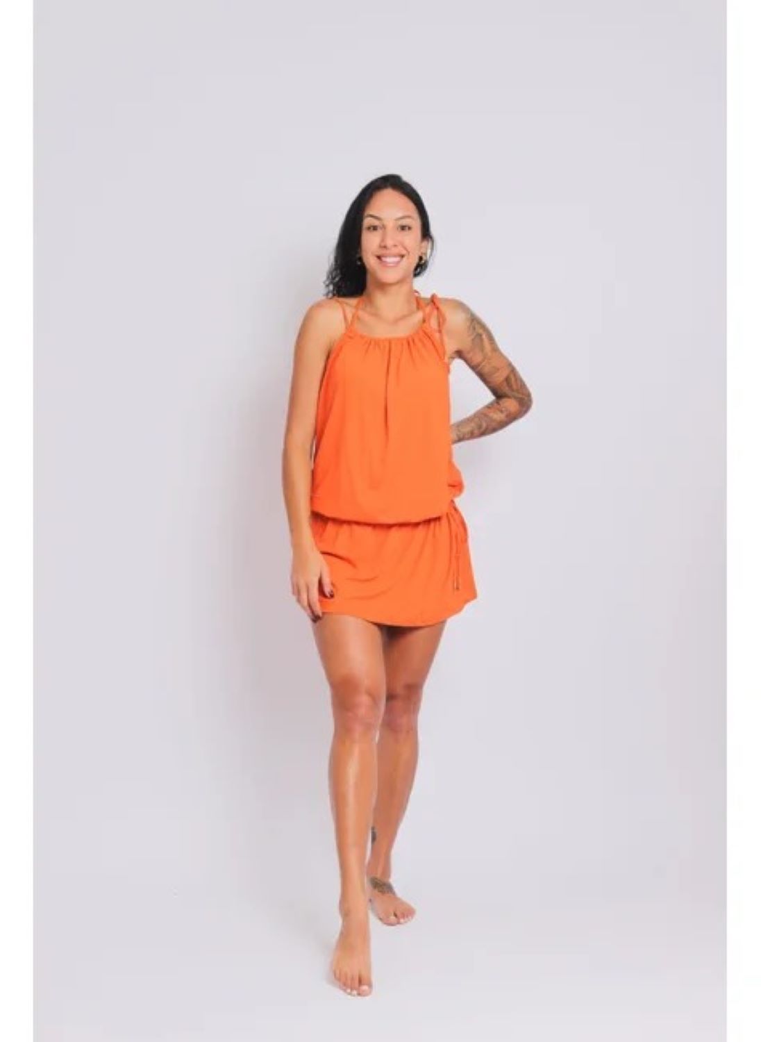 4001 - Saída de Praia Curta Clássica Laranja - Duna Casual