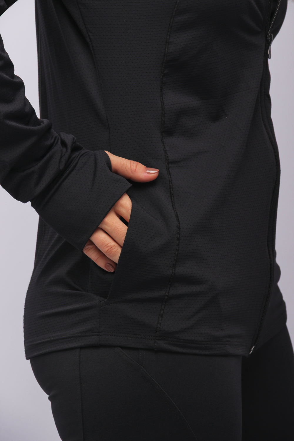 25005 - Jaquetinha Dry Fit Sport Preto - Duna Casual