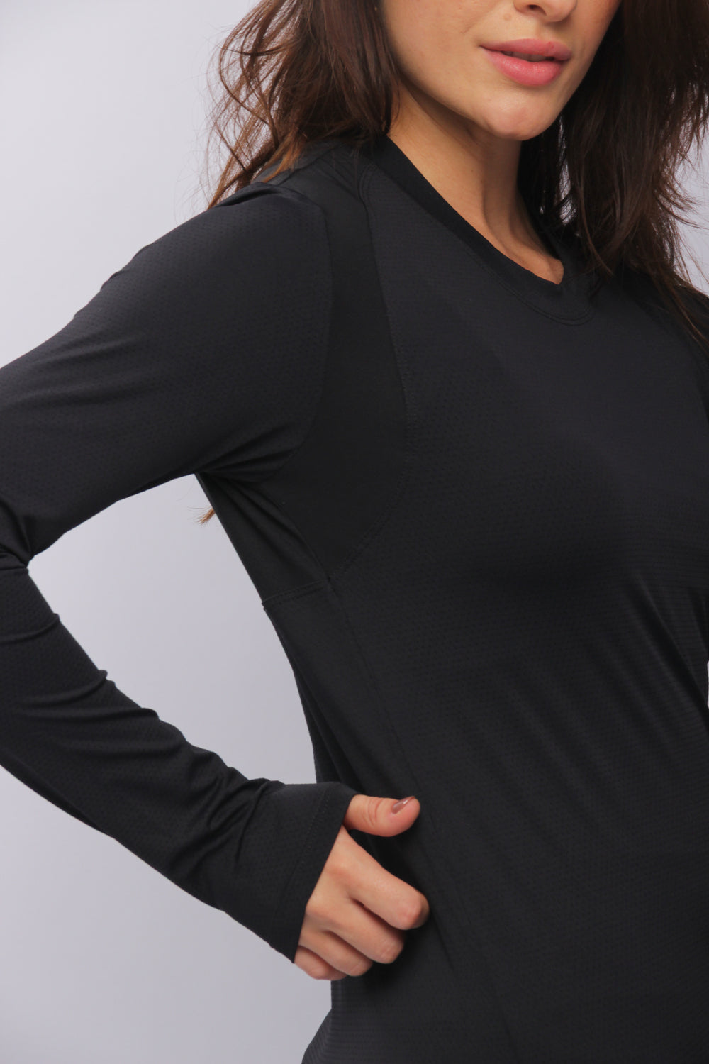 1423193 - Blusa Manga Longa Sport Dry Fit Preto - Duna Casual