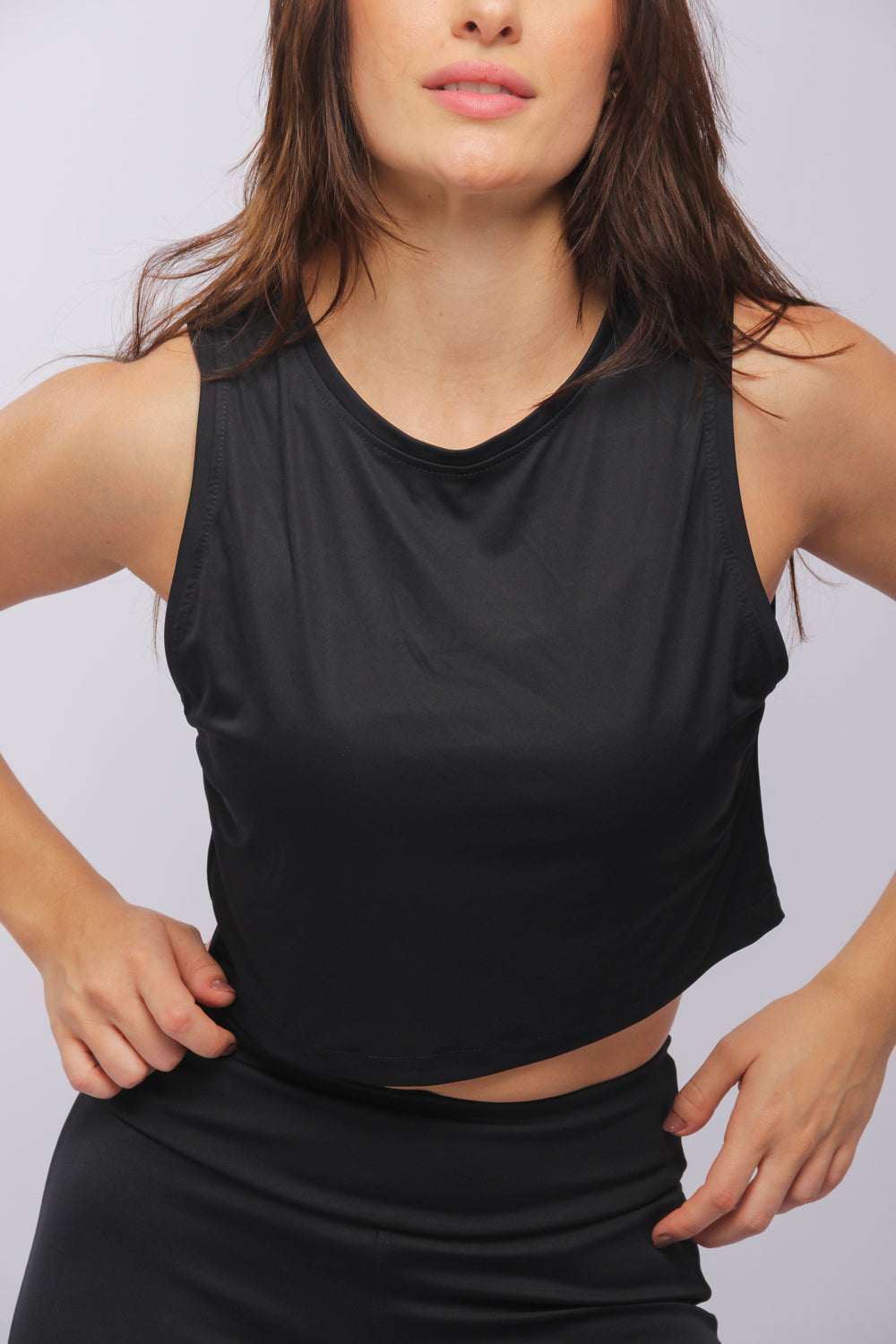 25007 - Regata Cropped Preto - Duna Casual