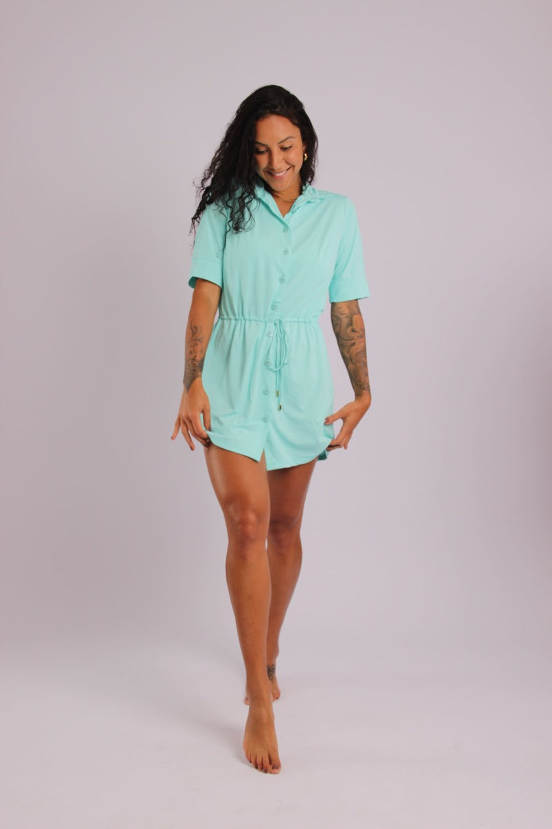 4003 - Saída De Praia Curta Camisão De Malha Fria Aruba - Duna Casual