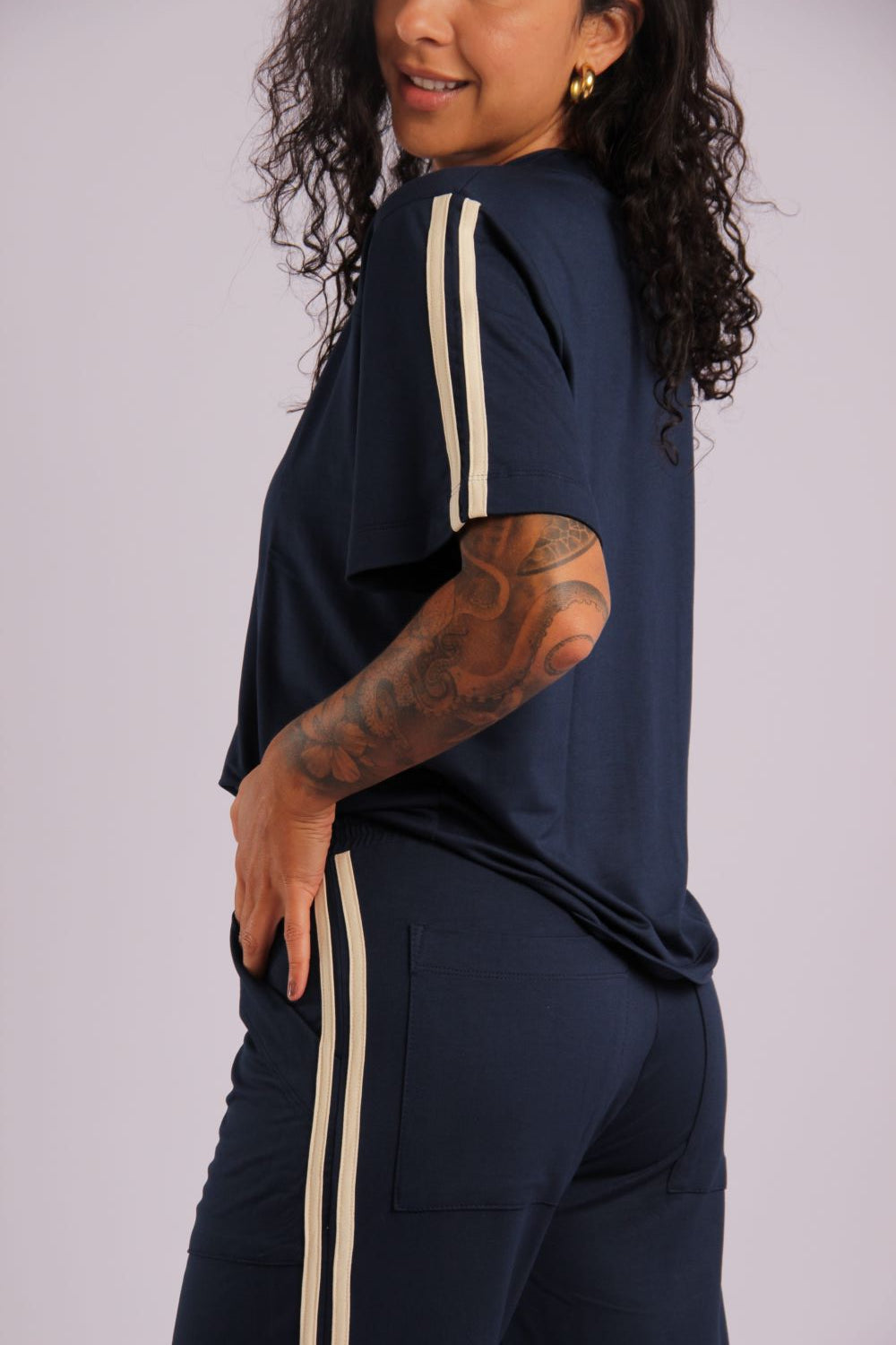 PL008 - Blusa Manga Curta Comfy Azul Marinho - Duna Casual