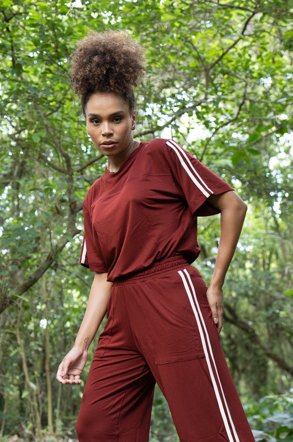 PL008 - Blusa Manga Curta Comfy Terracota - Duna Casual