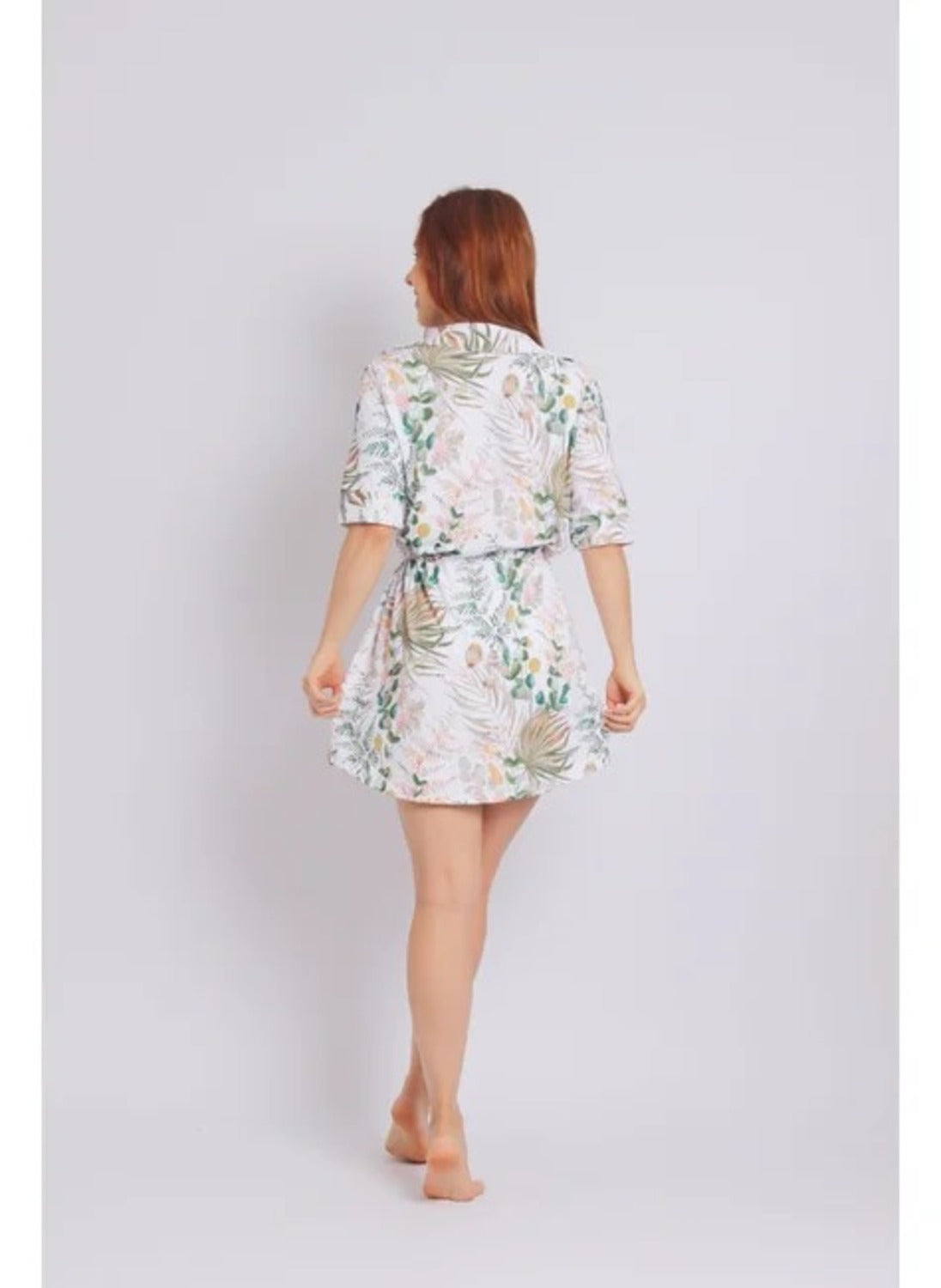 4003 - Saída De Praia Curta Camisão De Malha Fria Luxemburgo - Duna Casual