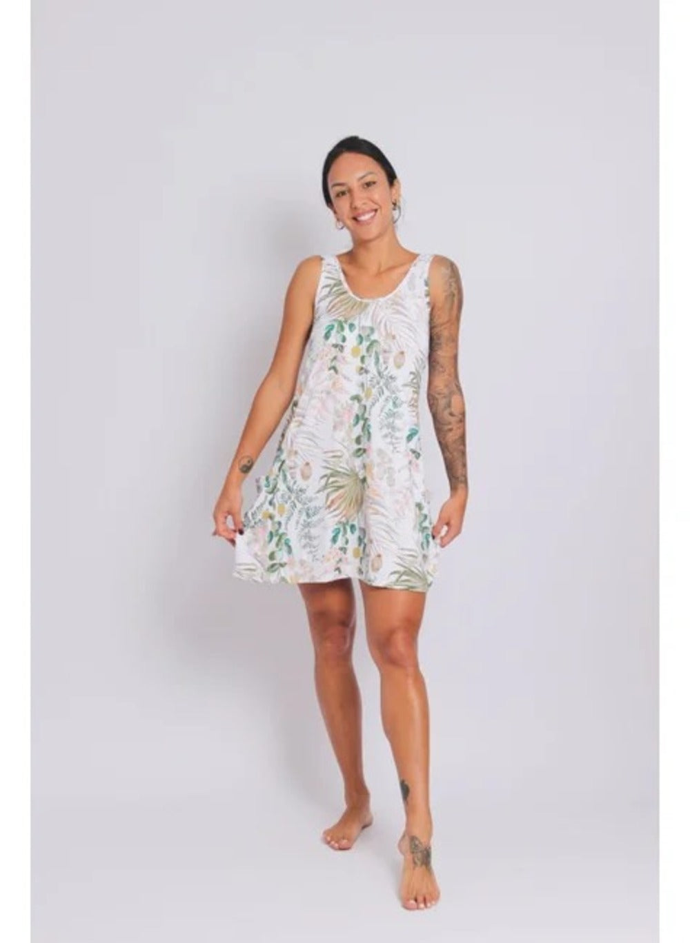 3105 - Saída de Praia Vestido Curto Com 2 Bolsos Luxemburgo - Duna Casual