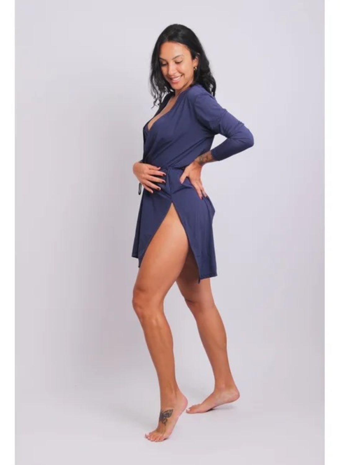 3575 - Saída de Praia Túnica Azul Marinho - Duna Casual