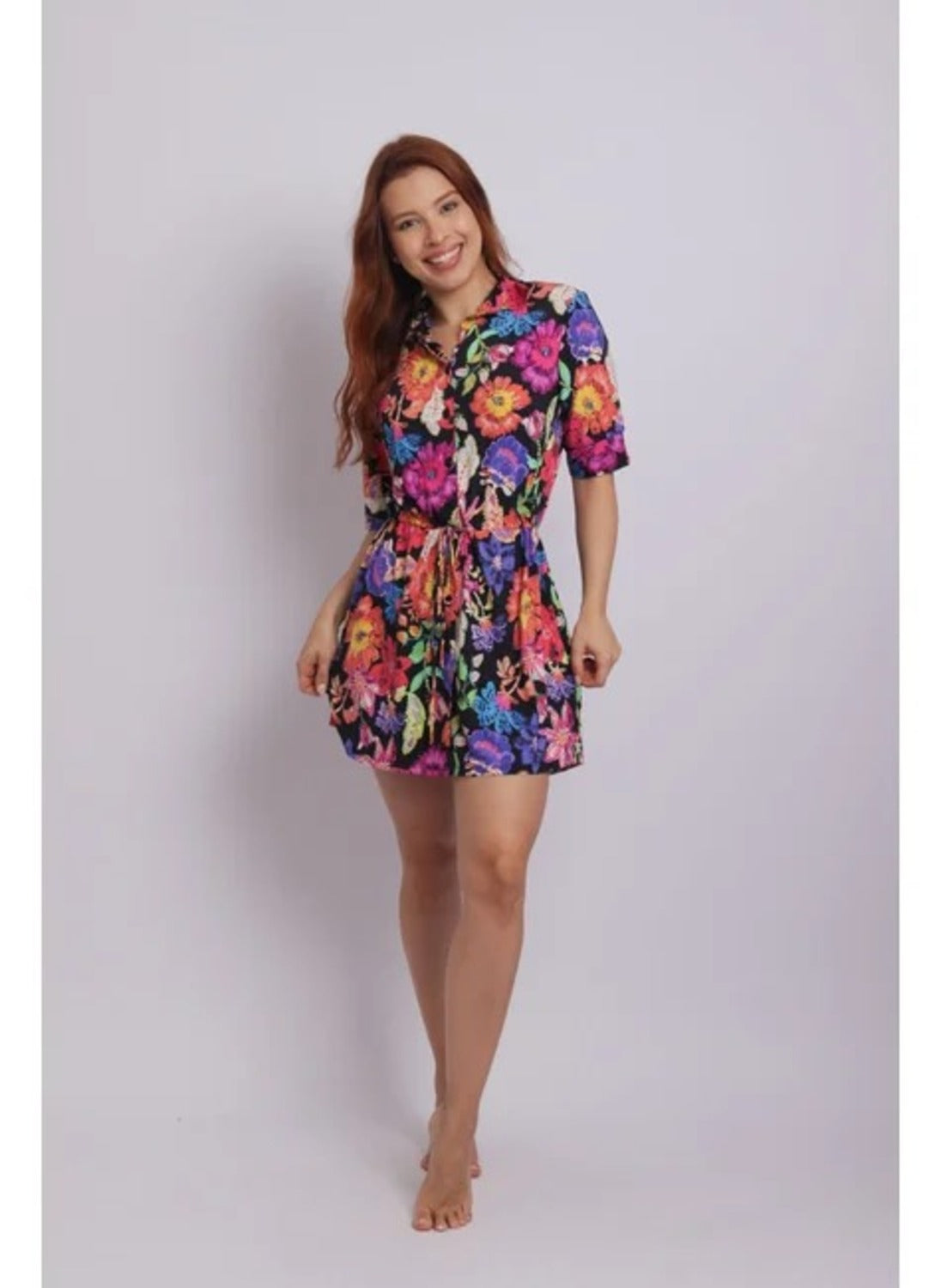 4003 - Saída De Praia Curta Camisão De Malha Fria Dolce - Duna Casual