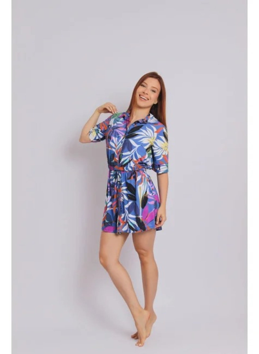 4003 - Saída De Praia Curta Camisão De Malha Fria Ceu Santo Amaro - Duna Casual