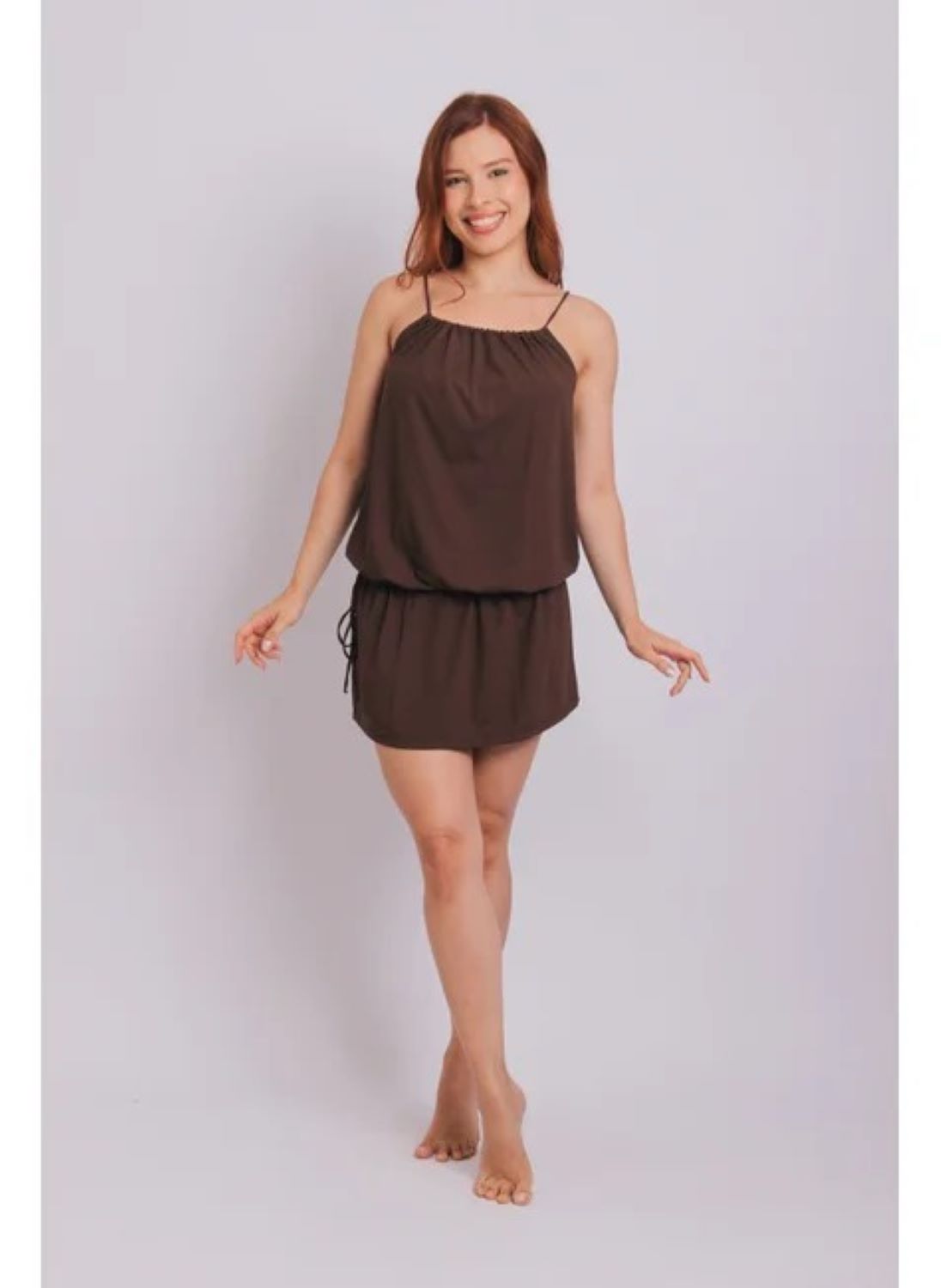 4001 - Saída de Praia Curta Clássica Marrom - Duna Casual