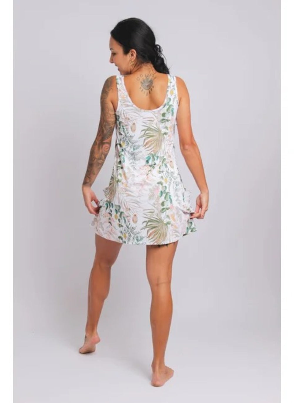 3105 - Saída de Praia Vestido Curto Com 2 Bolsos Luxemburgo - Duna Casual