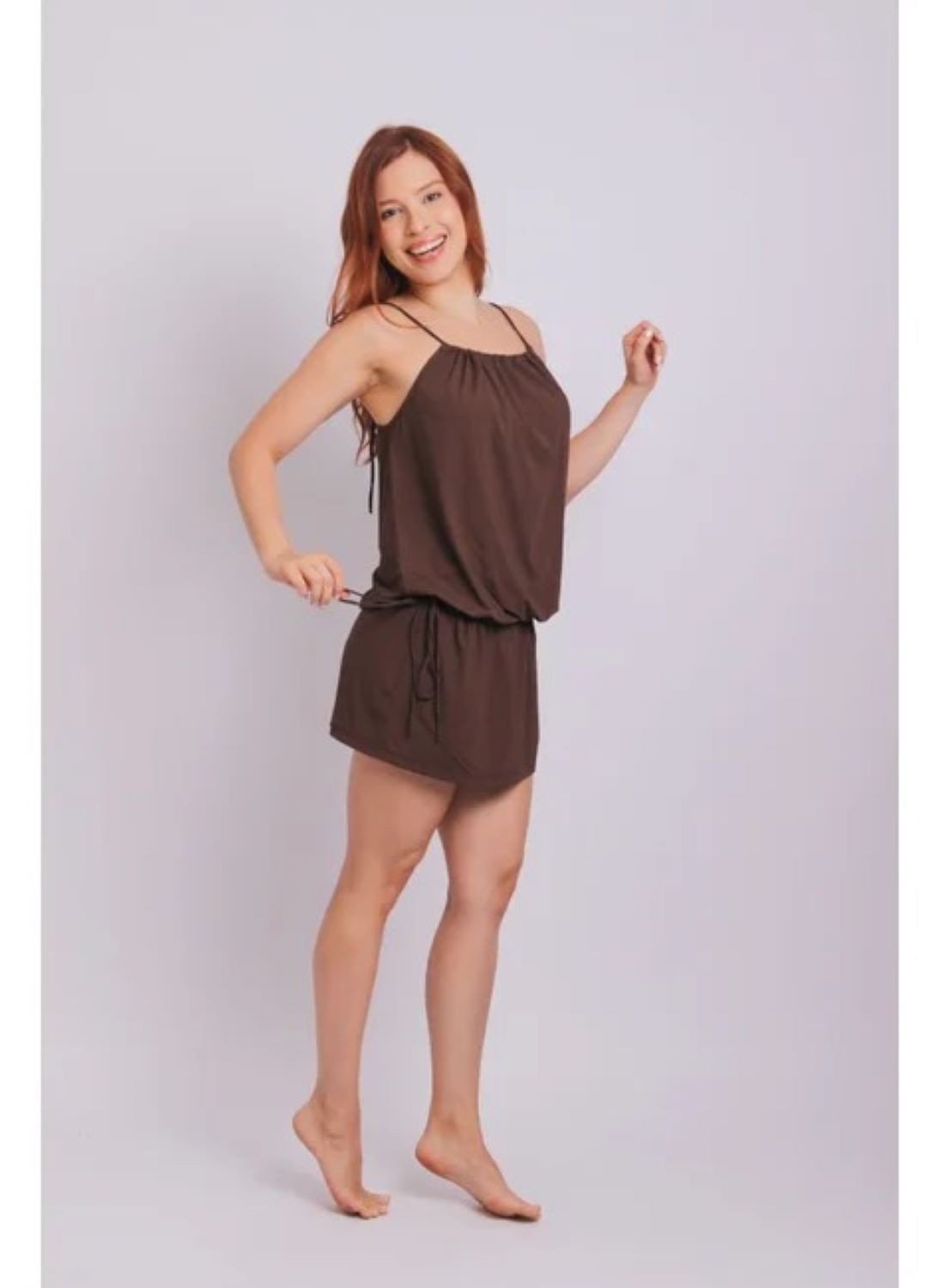 4001 - Saída de Praia Curta Clássica Marrom - Duna Casual