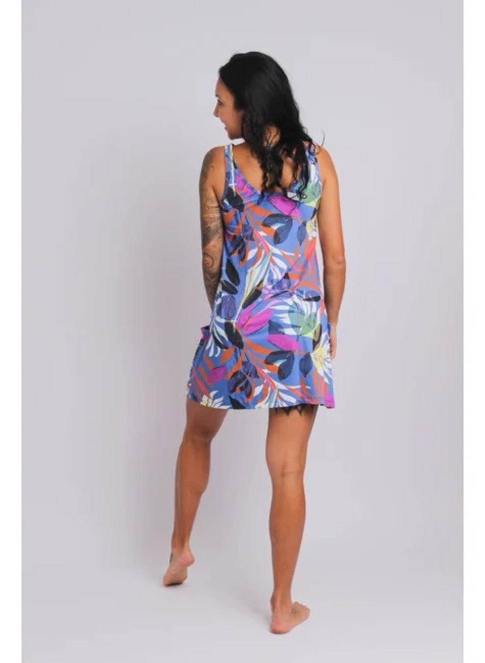 3105 - Saída de Praia Vestido Curto Com 2 Bolsos Ceu Santo Amaro - Duna Casual