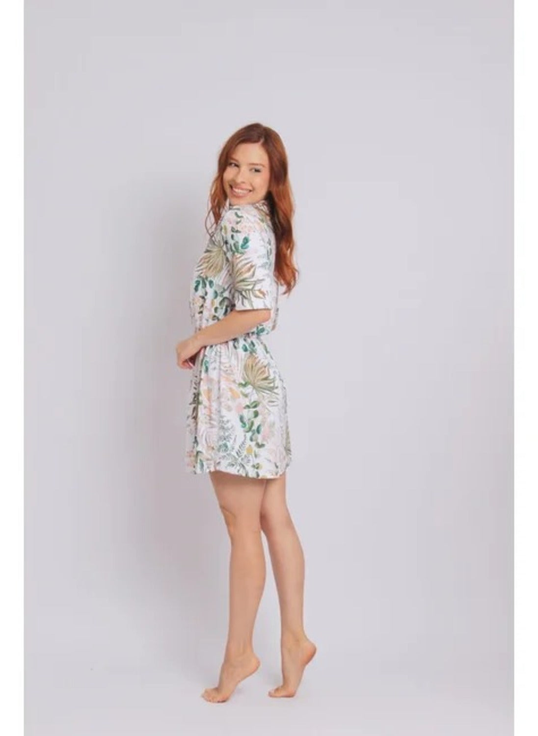 4003 - Saída De Praia Curta Camisão De Malha Fria Luxemburgo - Duna Casual