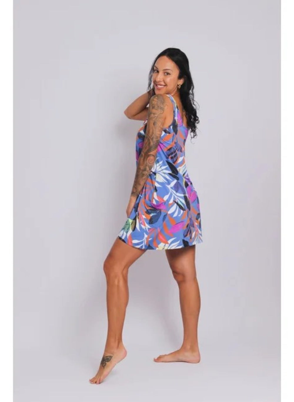 3105 - Saída de Praia Vestido Curto Com 2 Bolsos Ceu Santo Amaro - Duna Casual