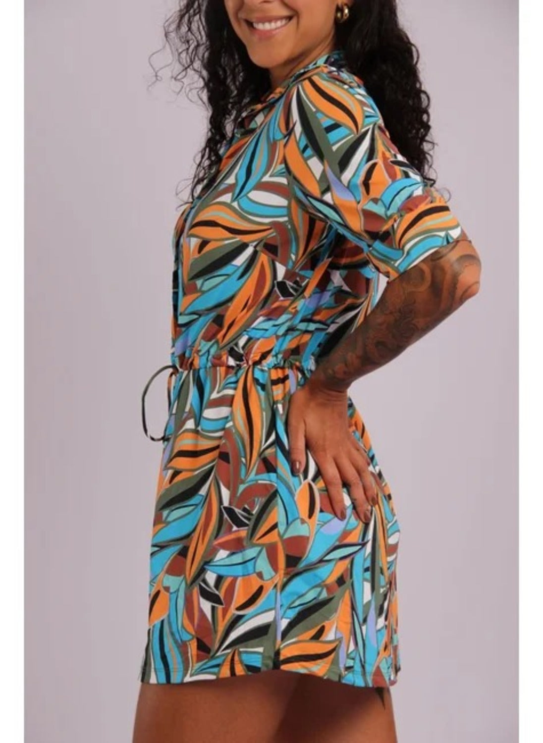 4003 - Saída De Praia Curta Camisão De Malha Fria Amazonia - Duna Casual