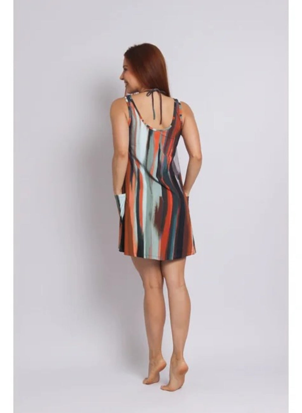 3105 - Saída de Praia Vestido Curto Com 2 Bolsos Aurora - Duna Casual