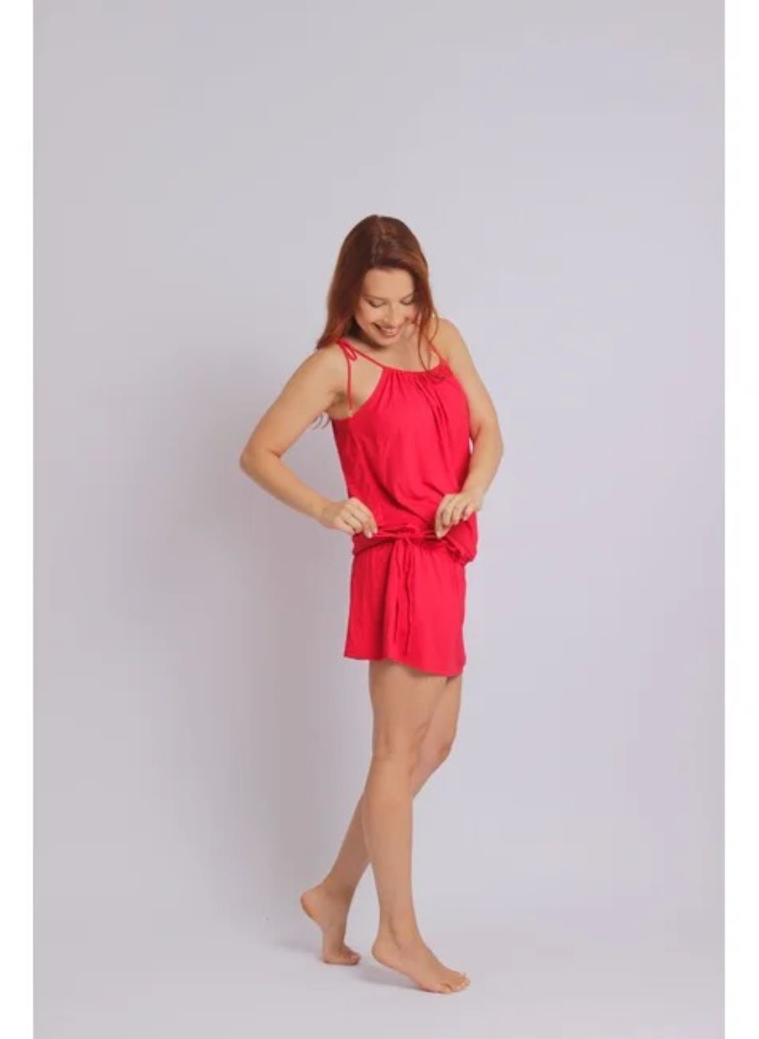 4001 - Saída de Praia Curta Clássica Vermelho - Duna Casual