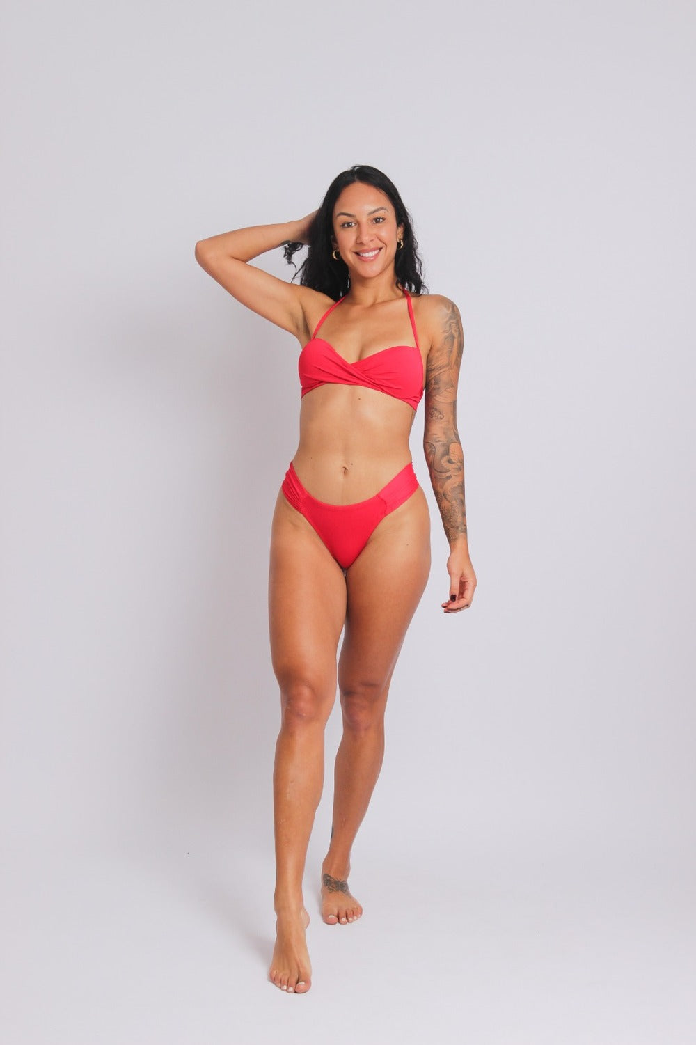 2204 - Top Biquíni Meia Taça Torcido Vermelho - Duna Casual