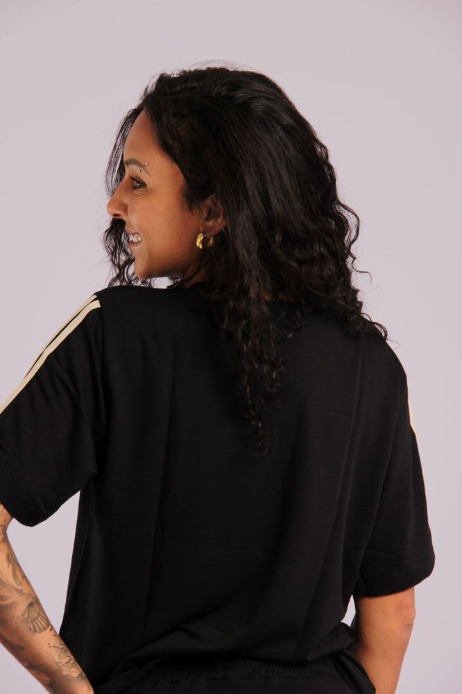 PL008 - Blusa Manga Curta Comfy  Preto - Duna Casual