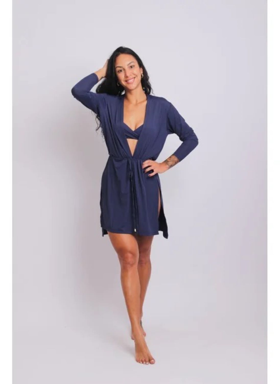 3575 - Saída de Praia Túnica Azul Marinho - Duna Casual