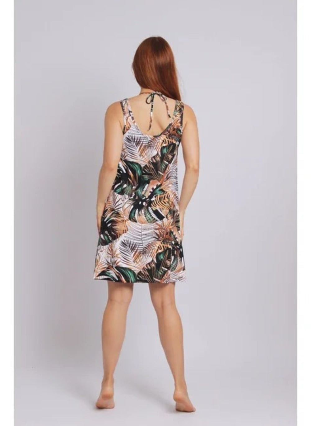 3105 - Saída de Praia Vestido Curto Com 2 Bolsos Jardim Botanico - Duna Casual