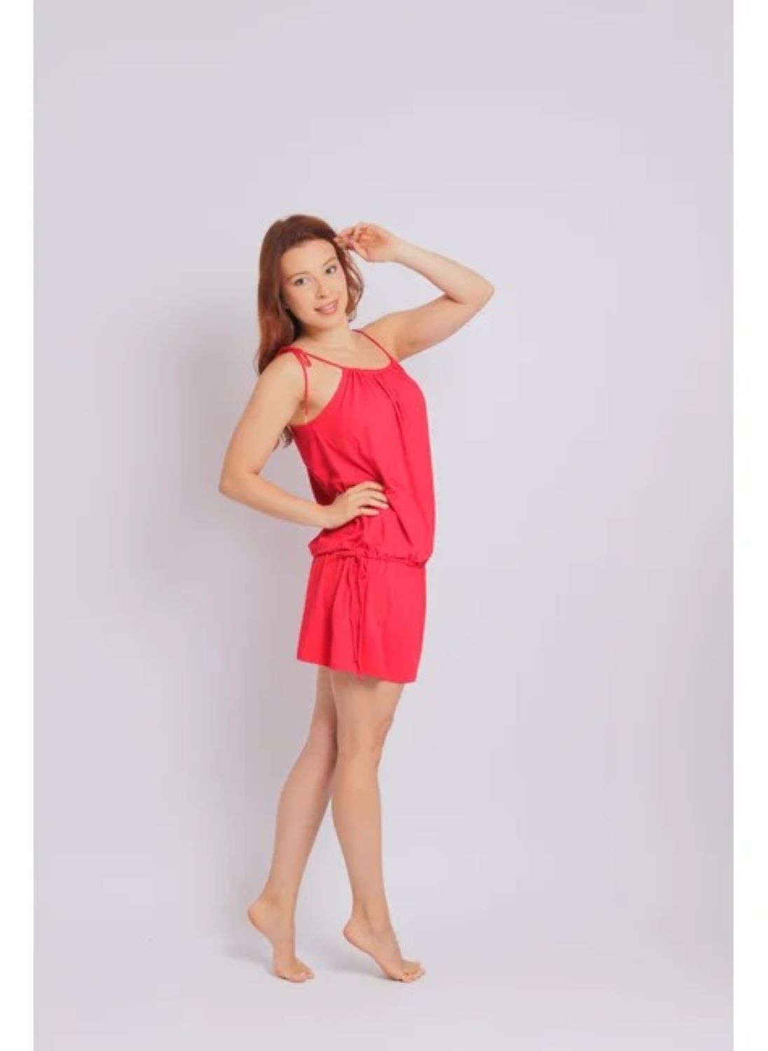 4001 - Saída de Praia Curta Clássica Vermelho - Duna Casual