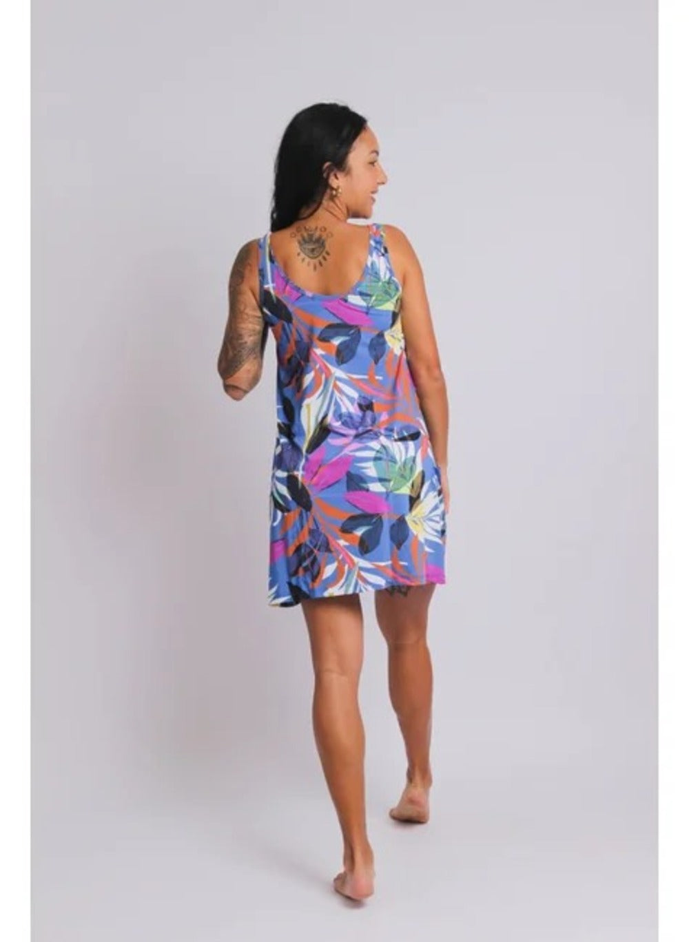 3105 - Saída de Praia Vestido Curto Com 2 Bolsos Ceu Santo Amaro - Duna Casual