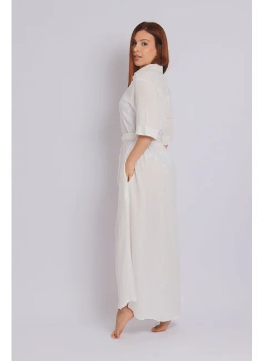 3018 - Saída de Praia Camisão Longo Off White - Duna Casual
