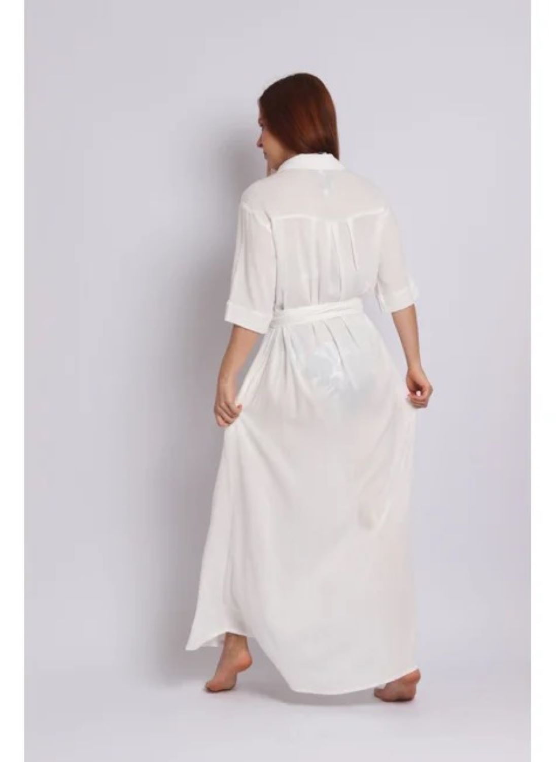 3018 - Saída de Praia Camisão Longo Off White - Duna Casual