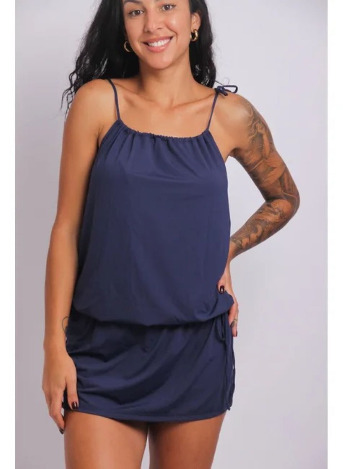 4001 - Saída de Praia Curta Clássica Azul Marinho - Duna Casual