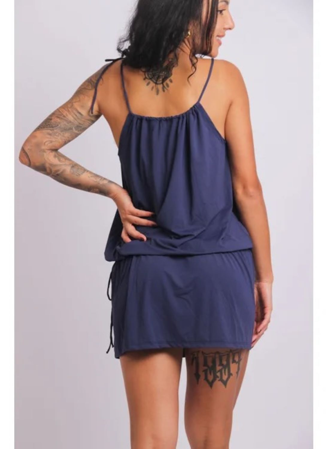 4001 - Saída de Praia Curta Clássica Azul Marinho - Duna Casual
